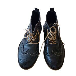 Swear Charlotte 6 made in Portugal Leather Ankle Boot Navy Blue Wing Tip Size 41